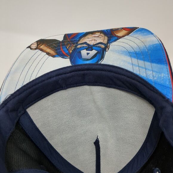 Captain America Snapback Hat Blue One Size Adjustable 6 Panel Marvel Avengers - Picture 7 of 9
